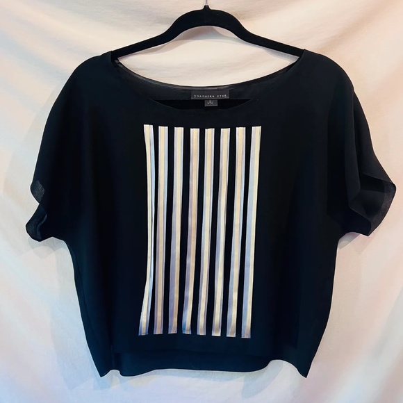 Stripe Panel Crop Top - Picture 1 of 5